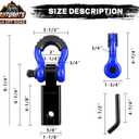 AUTOBOTS Tow Hitch Receiver 2", 45,000 Lbs Break Strength Shackle Hitch Receiver with 5/8" Screw Pin, 3/4 Shackle, Towing Accessories for Vehicle Trailer Recovery Off-Road Blue&Black