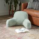 Greendale Home Fashions Plush Faux Fur Bed Rest Reading Pillow with Arms, Pistachio Green