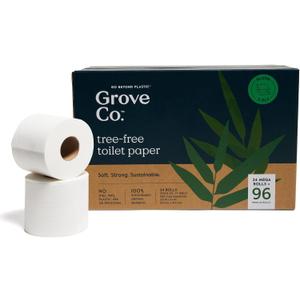 Grove Co. Ultra Soft Bamboo, Tree Free Toilet Paper, 24 Rolls, 3-Ply