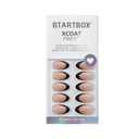 BTArtbox Press On Nails Short - Dot Couture, Lamp-Curable Almond Black French Tip Press On Nails with Glue and Adhesive Tabs for Women, Soft Gel Glue On Nails in 16 Sizes - 32 Stick On Nails Kit