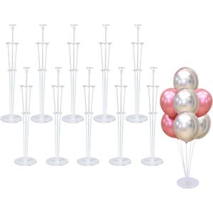 Balloon Stand Kit For Table - 10 Sets Balloon Sticks with Base For Birthday Graduation Party Decorations