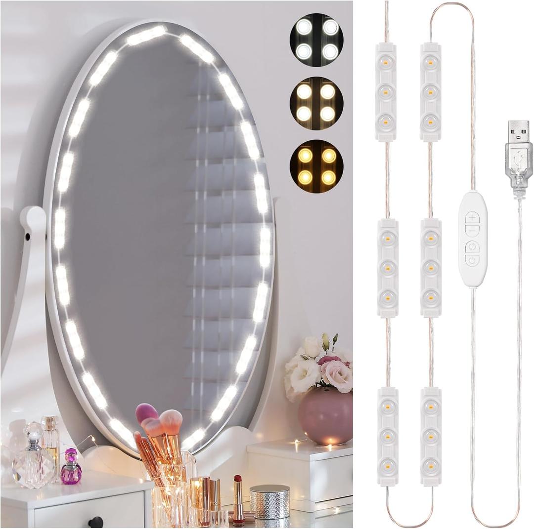 Vanity Mirror Lights Led Makeup Mirror Light Strip Dimmable Brightness for Bathroom Dressing Table Cabinet 18 Pcs