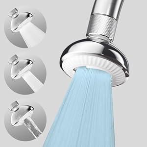 Gustano UFO Series Wide Spray Area Anti-Splash 360° Rotatable Kitchen Sink Faucet Aerator, 3 Modes Kitchen Faucet Head Replacement, Faucet Extender & Sink Sprayer Attachment with 55/64'' Female Thread