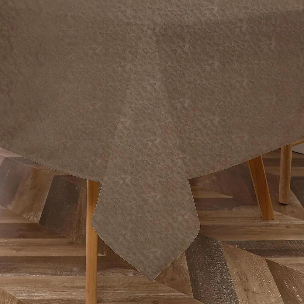 Majestic Giftware PVC Faux Leather Rectangle Tablecloths | (TCG24-54180) Bronze Rippling Waterproof & Spill Proof Dining Table Cover | Decorative Washable Tablecloth for Home, Kitchen, Party (54X180)