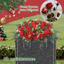 Christmas Artificial Cemetery Flowers,Artificial Cemetery Flowers Saddle for Outdoor Gravesite Tombstone Decorations,Roses and Artificial Red Berries Stems Ornaments
