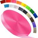 Polyester Webbing Strap 16+Colors  1"&1.5"&1.9"  16.5 25 33 55 Yards Heavy Duty Webbing Roll, Flat Webbing Strap for Indoor&Outdoor Gear, Climbing, DIY Crafting, Repairing (Pink)