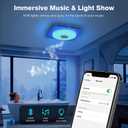 Bathroom Exhaust Fan with Bluetooth Speaker and Light, 190 CFM Powerful Vent Fan, Music-Sync 7-Color RGB Light, 3 Color Temperatures, 1.0 Sone Ultra Quiet, Ceiling Mount, 13.78'' *13.78''