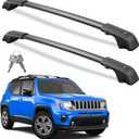 Wonderdriver Lockable Roof Rack Cross Bars 220lbs Compatible with 2015-2024 Jeep Renegade (with Raised Side Rails), Heavy Duty Aluminum Roof Rails Crossbars Cargo Canoe Black Rooftop Cargo.