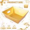 AFOROEOA 10PACK Gold Baskets For Gifts Empty, 10x12” Thick Gift Basket with 10 Bows 10 Bags Empty Gift Baskets for Christmas, Valentine’s Day, Easter, Birthdays, Valentine’s Day Wrapping Gift, Large