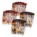 HYFEEL Hair Side Combs - Small French Side Hair Comb Clips for Women Decorative French Twist Hair Styling Accessories -4 Pcs (Tortoise, Brown)
