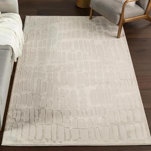 Nuloom Belen Cream, 2'8" x 8', Abstract, Recycled Polyester, Soft and Smooth, High Traffic, Stain Resistant, Easy Clean, Durable Washable Runner for Bedroom, Living Room, Dining, Foyer