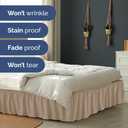 Wrap Around Dust Ruffle Bed Skirt - Cream - for King Size Beds with 24 Inch Drop - Easy Fit Elastic Strap - Adjustable Pleated Bedskirt w/Brushed Fabric - Wrinkle Free - for Women, Men, Kids & Teens