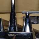 Bathroom Faucets for Sink 3 Hole, Hurran 4 inch Brushed Nickel Bathroom Sink Faucet with Pop-up Drain and Supply Lines, Stainless Steel Centerset Faucets for Sink Vanity RV