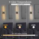 Goosebrite LED Wall Sconces with Remote Control, 5 Colors 3000K-6500K & Dimmable, Hardwire Wall Light with Timer & Night Light, LED Black Wall Lamps for Living Room, Bedroom, 27.55 Inch