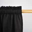 UPOPO Black Kitchen Tiers Curtains Over Sink Privacy Linen Textured 30 inch Length Cafe Curtains Short Caravan Bathroom Small Mini Basement Half Window Curtain 2 Panels Rod Pocket