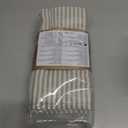 Plain Striped Cotton Linen Blended Dinner Cloth Napkins - Set of 12 (40 x 30 cm) - for Events & Home Use (Beige)