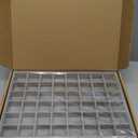 Large Velvet Jewelry Tray 2 Pack Stackable Jewelry Display Drawer Inserts Trays Organizer for Earring Bracelet Necklace Ring (Gray, 48 Grids)