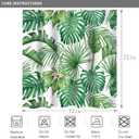 Tropical Leaf Shower Curtain, Summer Green Palms Banana Leaf Monstera Leaves Jungle Botanical Plants Bathroom Curtain Home Decor Waterproof Fabric Machine Washable with 12 Hooks, 72" x 72"