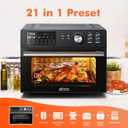 Kitchen in the box 32QT Extra Large Air Fryer Toaster Oven Combo, 21-in-1 Countertop Convection Toaster Oven with Rotisserie and Dehydrate, 6 Accessories, 1800W Dual Cook Preset (Black), 15.8"D x 17.8"W x 13.4"H