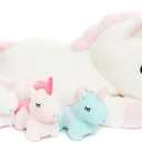 Unicorn Toys for Girls Ages 1 2 3 4 5 6 7 8 Years, Mommy Stuffed Animal with 3 Babies Unicorns in Her Tummy, Soft Plush Toys Set for Baby Toddler Kids Valentines Birthday Gifts