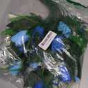 Lodou Artificial Cemetery Flowers,Outdoor Grave Decorations Roses,Arrangements Bouquet with Cemetery Vase, Silk Flowers for Long-Lasting Remembrance (Blue)