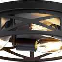 ZHU YAN 13 inch Farmhouse Ceiling Light Fixture,3-Light Hallway Light Fixtures Ceiling,Black Flush Mount Ceiling Light,Light Fixture Ceiling Mount for Kitchen Hallway Entryway,E26 Base1 Pack