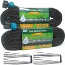 2025 Flat Soaker Hose 50 ft (25ft 2Packs) with Stake for Garden, Linkable Drip Hose Diy Automates Garden Irrigation System Saving 87% Water, Dual-layer Leak-free Design Water Hose with Holes