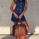 Women's Denim Dress Sleeveless Jean Dress Denim Shirt Dresses Western Cowgirl Country Outfits with Pocket 2026 (Blue, M)