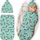 Sea Otter Swaddle Blanket with Beanie Hat Set Boys Girls, Cute Sea Otter Lover Gifts Sleep Sack Receiving Blanket for Infants & Newborns