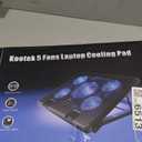 Kootek Laptop Cooling Pad, Laptop Cooler with 5 Quiet Fans for 12"-17" Computer PC Notebook Gaming Laptop Fan, Height Adjustable Laptop Cooling Stand Laptop Accessories, Blue