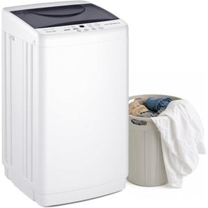 Portable Washing Machine 1.06 Cu.Ft, 7.7 lbs Full-Automatic Compact Washer with Stainless Steel Drum, 10 Wash Cycles, LED Display & Auto Balance, Top Load Mini Washer for Apartment, Dorm, RV, Home