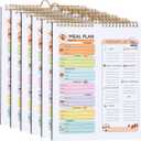 6 Pcs 180 Sheet Weekly Meal Planner and Grocery List with Magnet 8.5''x11'' Christmas Gift Spring Magnetic Meal Planner Wall Mountable Menu Pad for Christmas 2026 New Year Daily Weekly Gift