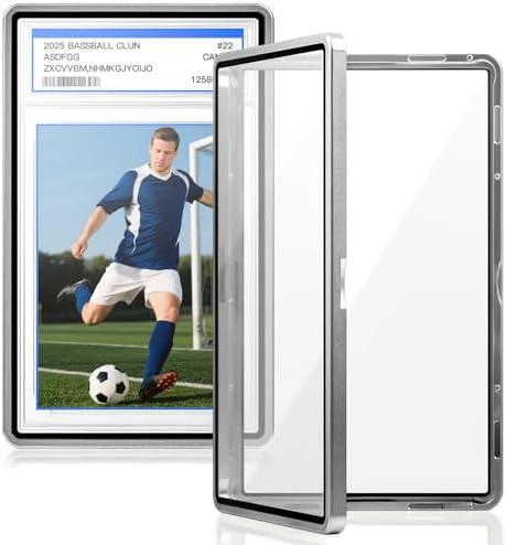 DEDC PSA Slab Case 2 Pcs Magnetic Metal Graded Card Protector for CGC/CSG Display and Guard Holder Bumper with U-V Protection for Baseball Football Gaming Sports Cards