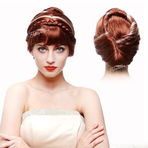 STfantasy Women Wig with Braid Updo Bun for Women Halloween Cosplay 13 Inches Hair with Cap
