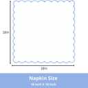 PurpleEssences Scalloped Embroidery Cloth Napkins - Spring Easter Summer - Table Decor - 100% Cotton - Set of 4-18x18 inch - White - Edges - Light Blue