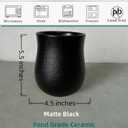 Short Kitchen Utensil Holder for Kitchen Counter, Ceramic Small Utensil Crock & Vase & Holder for Cutlery Spatula Brush Silverware Cooking Utensil Holder (Matte Black)