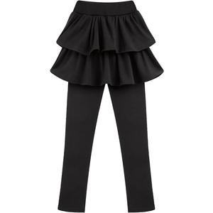Girls School Uniform Pants Leggings with Skirt Cotton Kids Winter Warm Toddler Tutu Pants