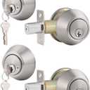 Gobrico Keyed Alike Double Cylinder Deadbolts Door Locks Satin Nickel Keyd Both Sides Door Locksets for Exterior Interior Door 2 Pack