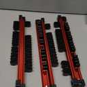 6 Packs Magnetic Screwdriver Organizer and Wrench Organizer Aluminum Rail Screw Driver Hand Tool Holder Toolbox Organization, Black, Tools Not Included (12 Inch 72 Slots)