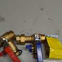HYDRO MASTER Tankless Water Heater Service Valve Kit with Pressure Relief Valve 3/4-Inch IPS Isolator Clean Brass