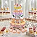 weddingwish 5 Tier Round Cupcake Stand for 50 Cupcakes, Acrylic Cupcake Display Stand, Clear Cupcake Tier Stand, Cupcake Holder Stand