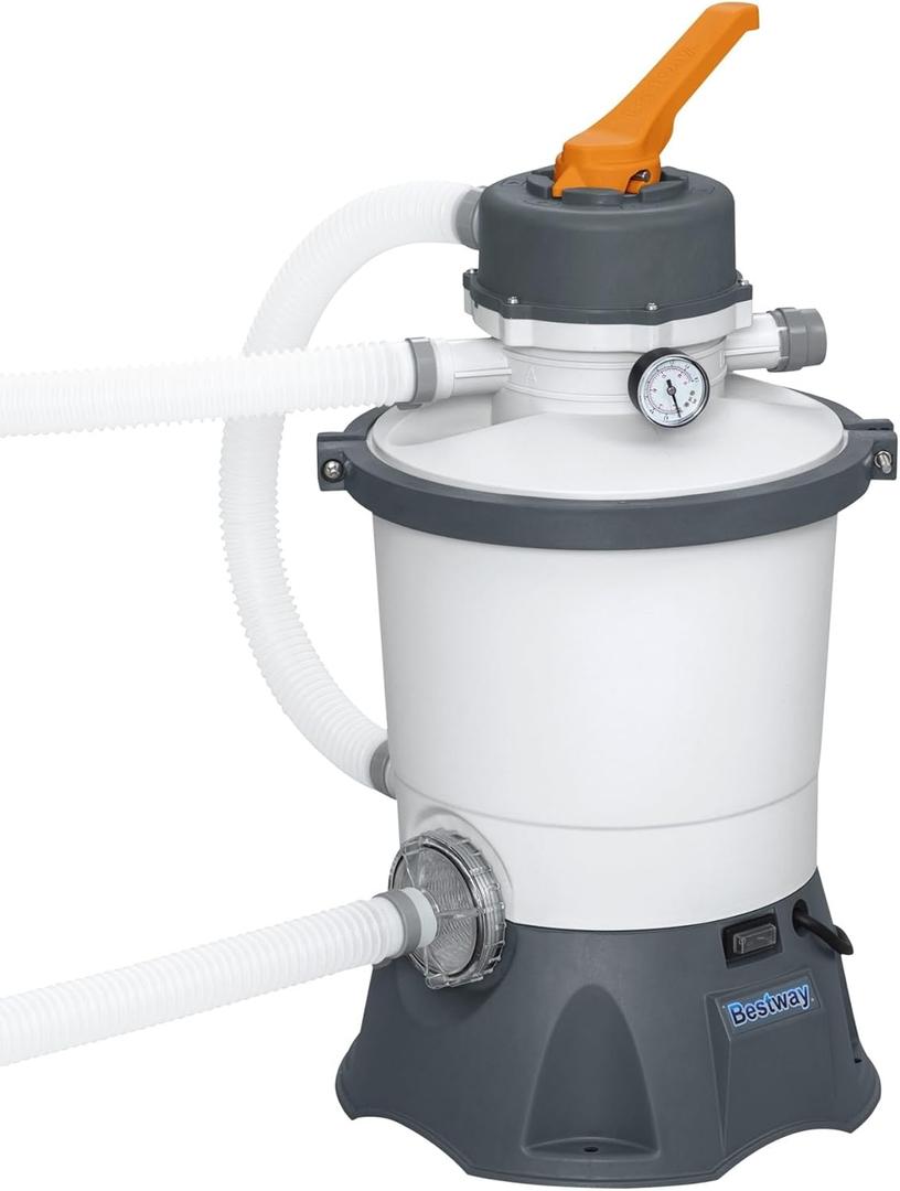 Bestway 58516E Flowclear 800 Gallon Sand Filter Pool Pump for Above Ground 300 to 4,800 Gallon Swimming Pools, (Sand Sold Separately)