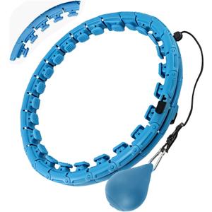 OurStarry 34 Knots Weighted Workout Hoop Plus Size, Smart Waist Exercise Ring for Adults Weight Loss (32 Knots Blue)