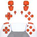 eXtremeRate Replacement D-pad R1 L1 R2 L2 Triggers Share Options Face Buttons, Orange Full Set Buttons Compatible with ps5 Controller BDM-030 BDM-040 BDM-050 BDM-060 - Controller NOT Included