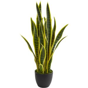 Nearly Natural 26 in. Sansevieria Artificial Silk Plants, Green