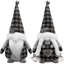 Christmas Gnomes Plush with Red Buffalo Check,2 Pack Handmade Christmas Valentine Tomte Swedish Scandinavian Figurine Nordic Gnomes Plush Christmas Elf Doll Xmas Ornaments for Home Decor