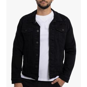 Mens Denim Jacket, Washed Ripped Distressed Flex Stretch Casual Trucker Biker Jeans Jacket for Men M