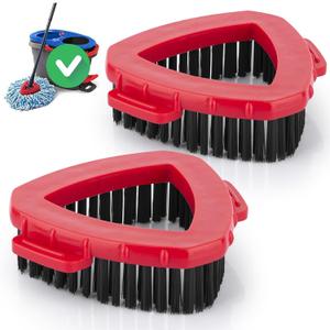 2 x Scrubber Mop Head for O Cedar RinseClean 2-Tank System, Scrub Brush Compatible with O Cedar Spin Mop Stiff Bristle, Mop Brush for Bathroom Kitchen Wall Tile, No Include Mop Handle and Base, 2 Pack