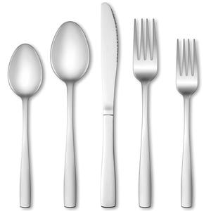 40 Pcs Silverware Set, Stainless Steel Flatware Set for 8, Food-Grade Cutlery Set, Mirror Polished Tableware Eating Utensils Set for Home Kitchen, Include Knife Fork Spoon Set, Dishwasher Safe Gold