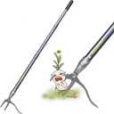 Weeder, 52" Long Metal Handle Weed Puller Tool with 4 Stainless Steel Claw, Weeding Tool for Lawn and Garden, Easily Remove Weeds Without Bending, Pulling, or Kneeling.
